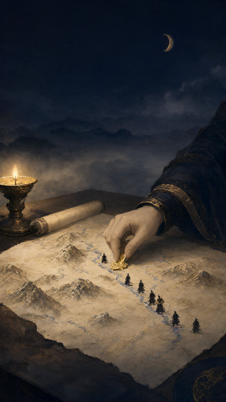 Baulking the enemy's plans: a single marker on the mountain pass blocks the road.