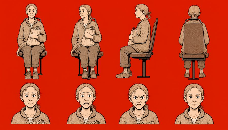 The woman in the cardigan